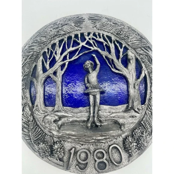 1980 Michael Ricker Christmas in New England Pewter Plaque Limited 2004/5000 - Picture 2 of 4